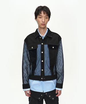 TONNY COTTON SHEER JACKET awa742m(BLACK)