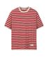 멀티 스트라이프 반팔 티셔츠 레드
