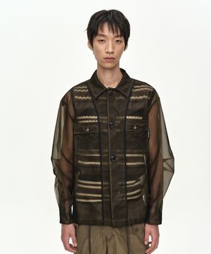 KARIM SHEER OVER SHIRT atb1523m(BROWN)