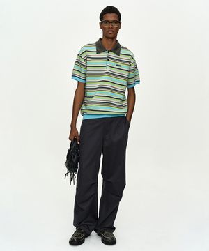 CUT-OUT WRAP WIDE-LEG TROUSERS apa868m(CHARCOAL/NAVY)