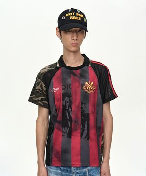 REWORKED FOOTBALL T-SHIRT atb1584m(BLACK/RED)