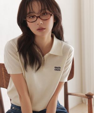 [슬기 PICK] 베이직 로고 버튼 카라 니트(MAGBKN09MIV)