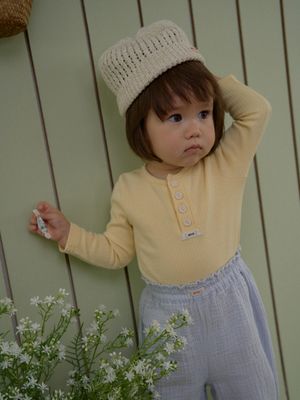 SPRING HENLEY NECK TEE_YELLOW