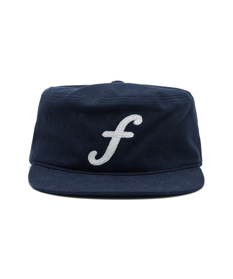 F Logo Pillbox Washed Cap Navy