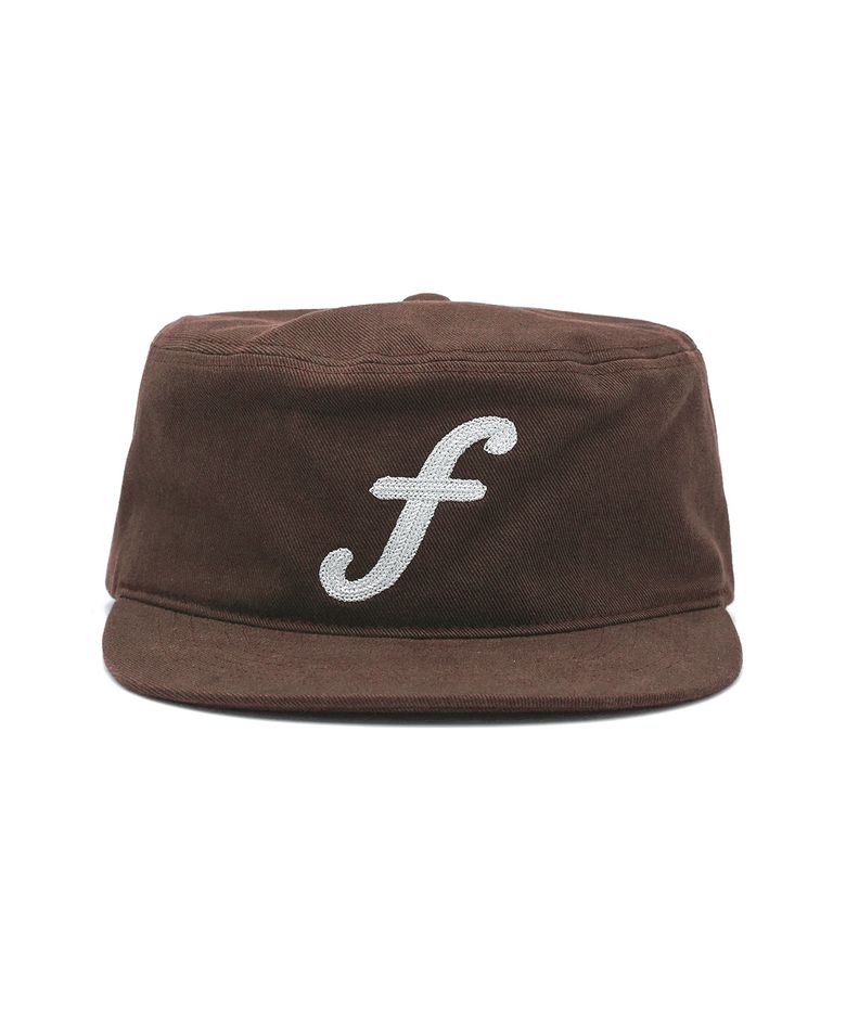 F Logo Pillbox Washed Cap Brown