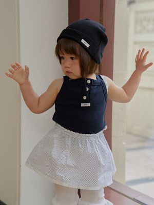 CROFFLE BUTTON SLEEVELESS TOP_DEEP NAVY