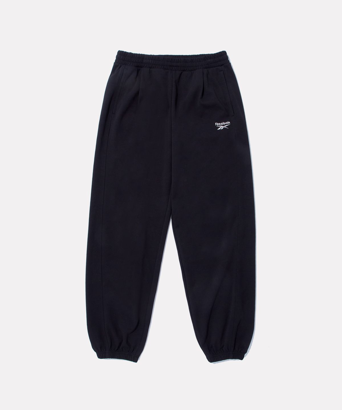 리복(REEBOK) 와이드 스웨트 조거 팬츠 - 블랙