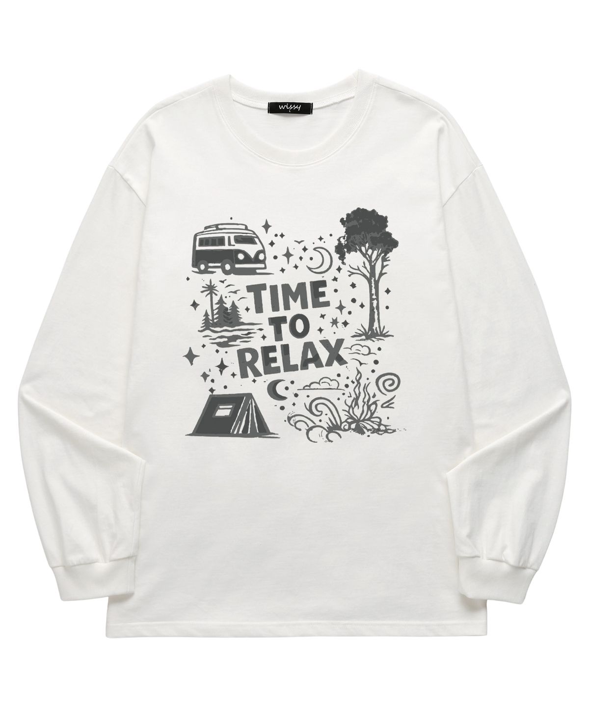 위씨(WISSY) TIME RELAX 긴팔 티셔츠 (WLS042) 화이트