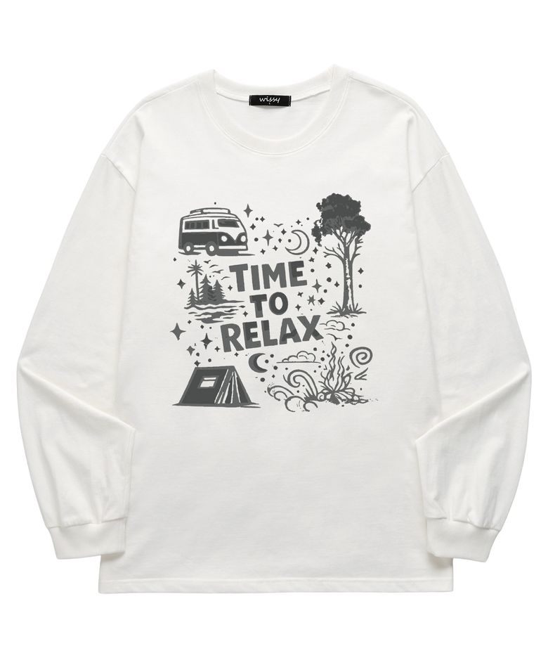 [한정특가] TIME RELAX 긴팔 티셔츠 (WLS042) 화이트
