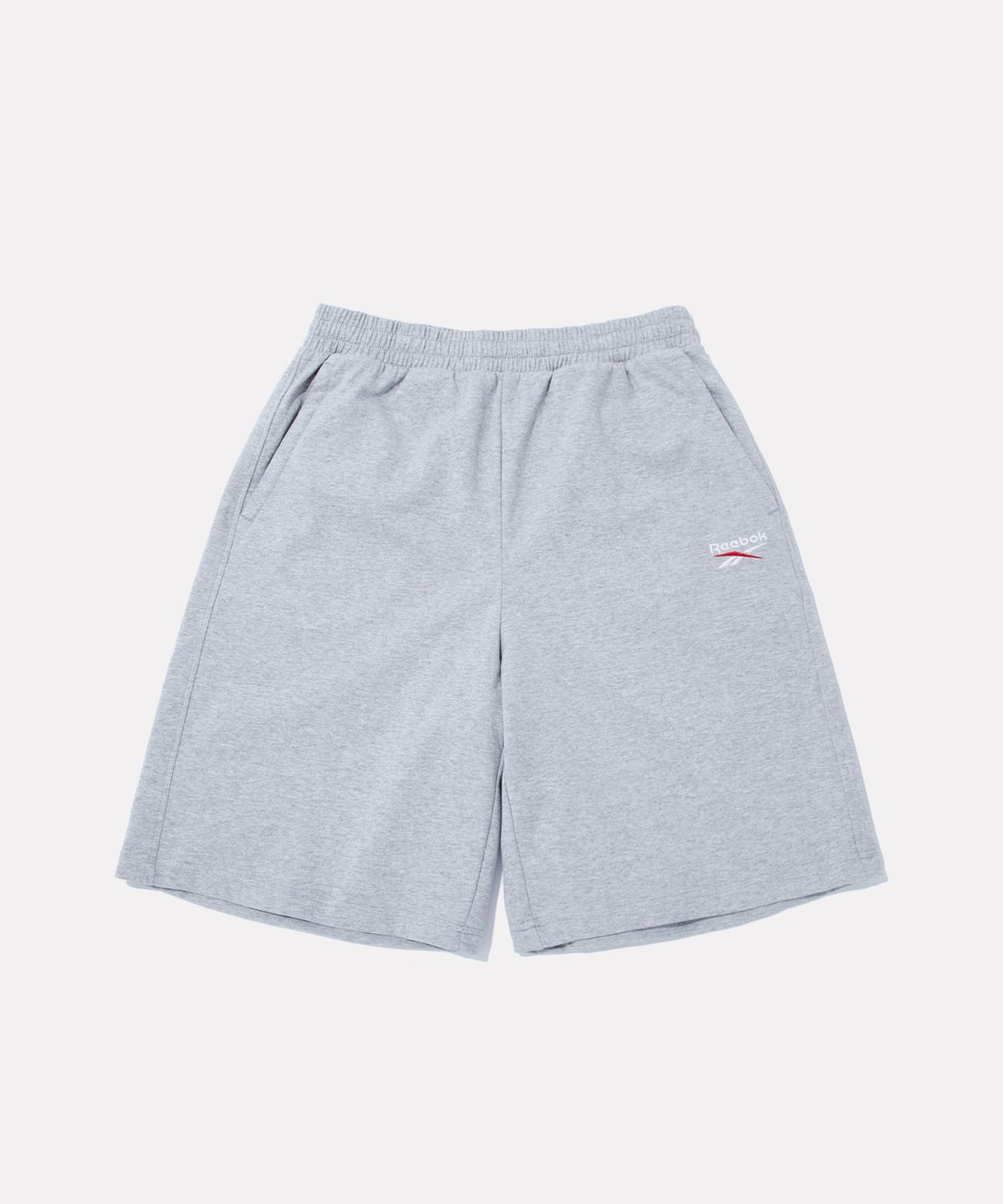 리복(REEBOK) 와이드 스웨트 버뮤다 - 멜란지 그레이
