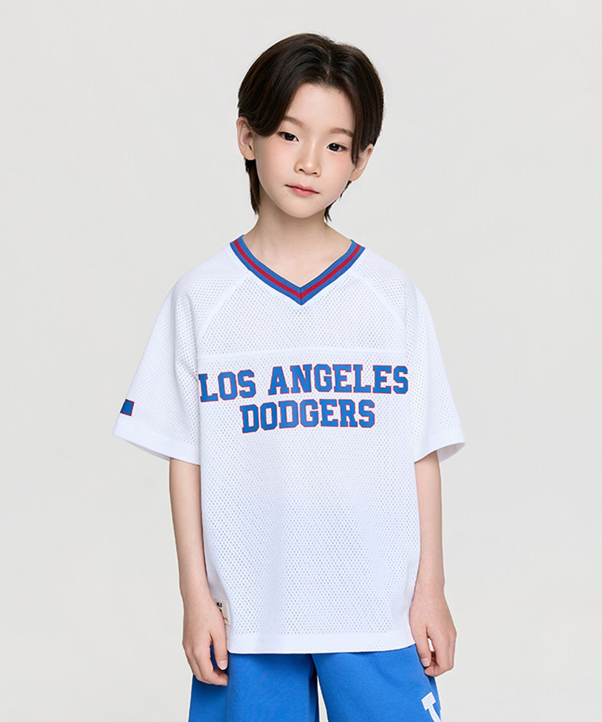 엠엘비 키즈(MLB KIDS) 스포티브 바시티 메쉬 티셔츠 LA (White)