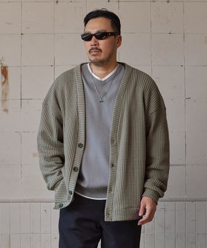 베이직 와플 가디건 그레이