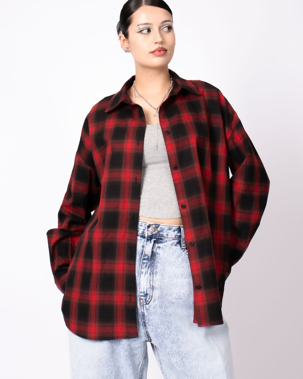 쿨시스(COOLSIS) CS CHECK BOY SHIRTS-012 (RED)