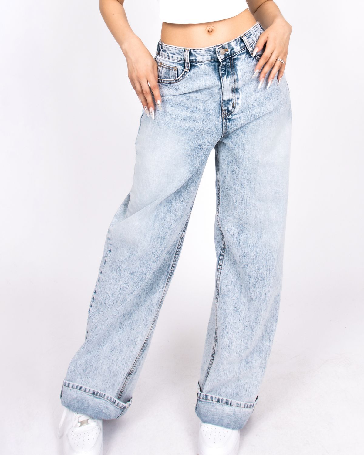 쿨시스(COOLSIS) CS BLUE SNOW WIDE JEANS-022