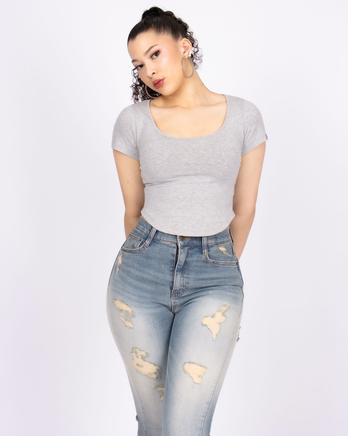 쿨시스(COOLSIS) CS C-BASIC CROP TOP-013 (GREY)