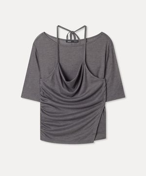 카울넥 레이어드 반팔 티셔츠_MIWHWG512A