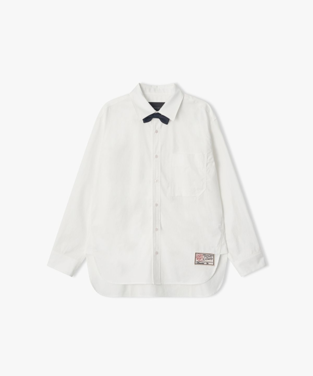리버클래시(LIBERCLASSY) [26SS] LMS31760 화이트 오버핏 타이셋업 셔츠