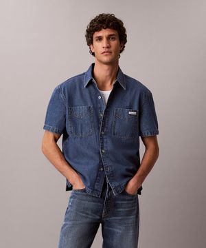 백포드 블루 숏슬리브 데님 셔츠 4RF711G WEE