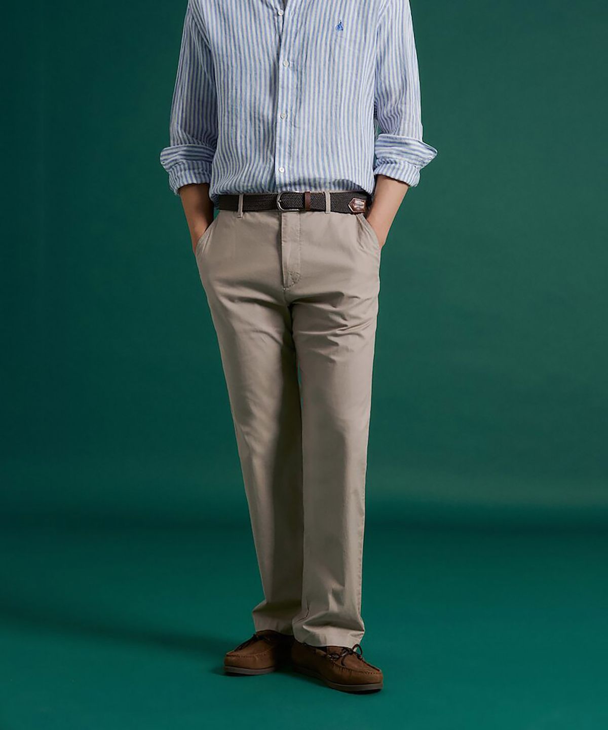 빈폴 멘(BEANPOLE MEN) 여름 텍스처 컴포트핏 치노 팬츠  베이지