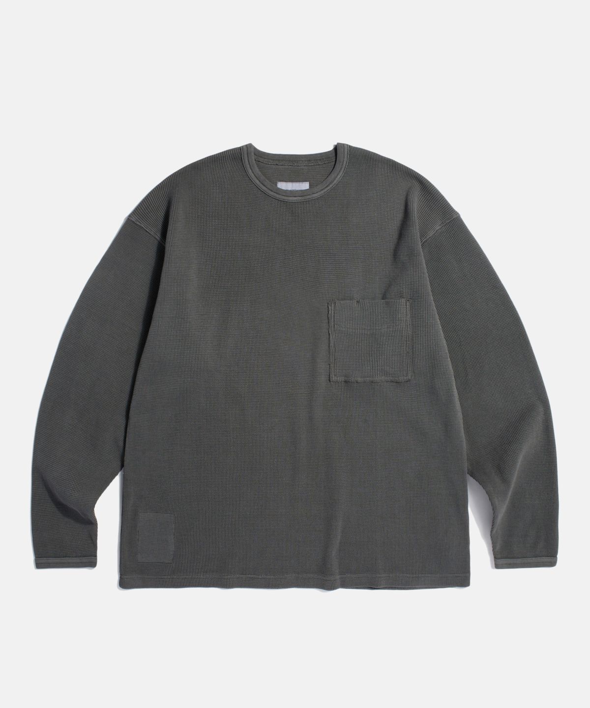에스피오나지(ESPIONAGE) Pigment Thermal L/S Pocket Tee Vintage Black
