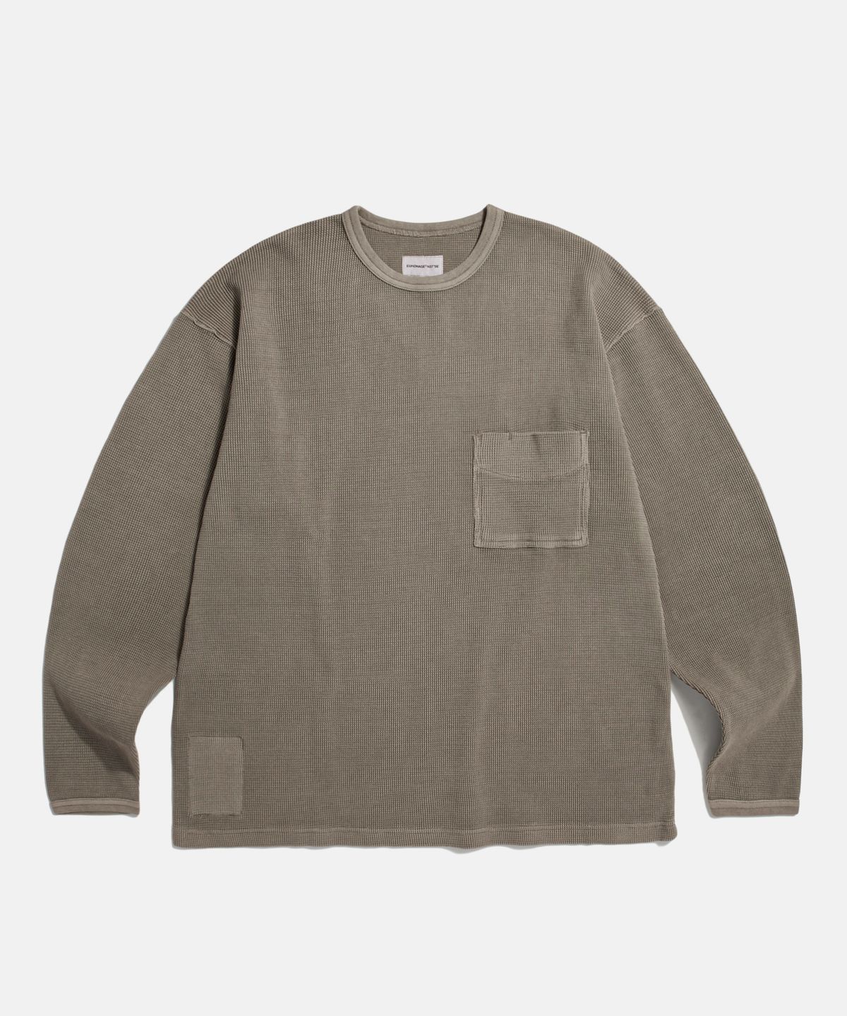 에스피오나지(ESPIONAGE) Pigment Thermal L/S Pocket Tee Taupe