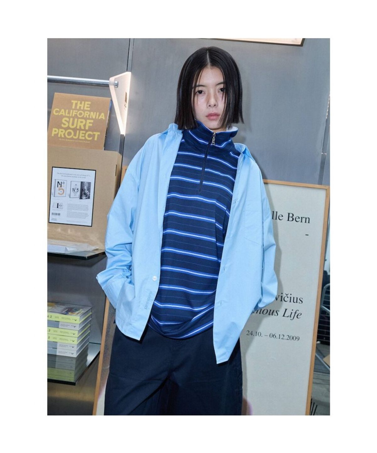 샌드 사운드(SAND SOUND) (UNISEX) EVERYONE 포플린 셔츠  스카이 블루