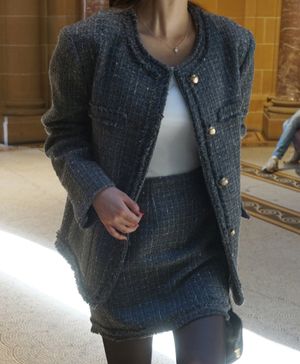 샤이어 트위드 스커트