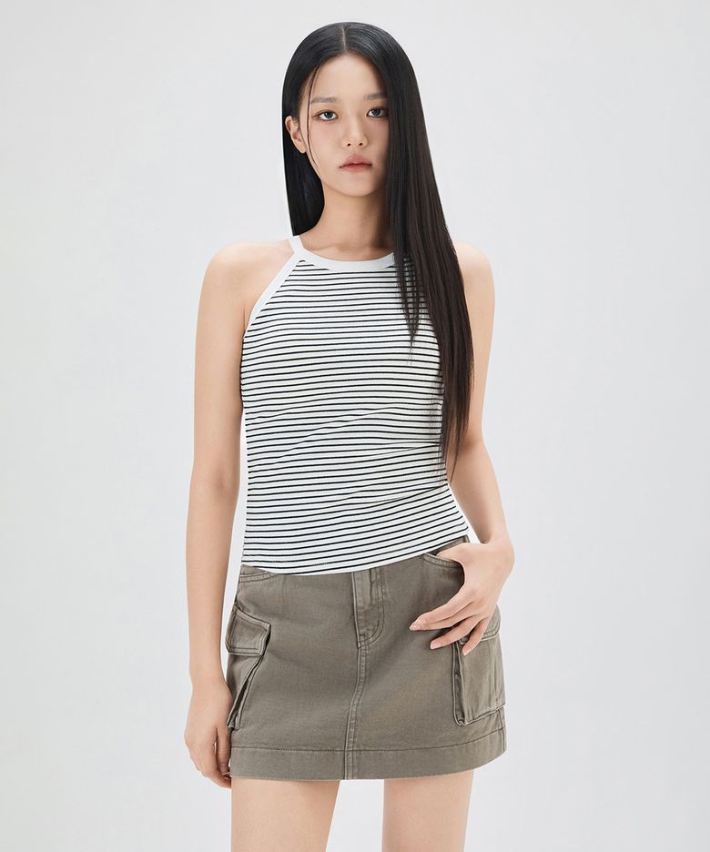 캡내장 홀터넥 슬리브리스
