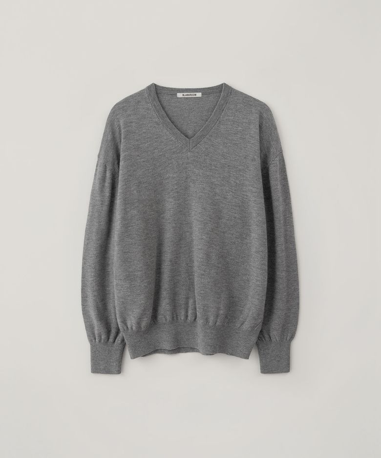 브이 넥 니트_LIGHT GRAY