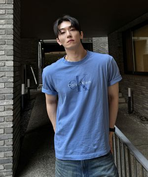 애시드 워시 모노로고 그래픽 반팔 티셔츠 4RG832G CG1