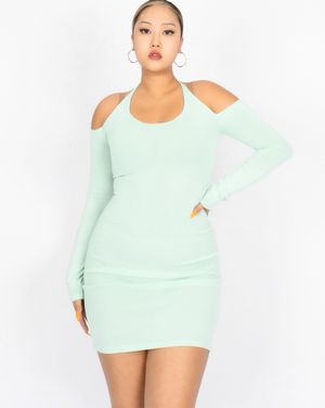 CS HALTER MINI KNIT DRESS-026 (MINT)