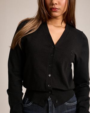 CS CLASSIC SOFT CROP CARDIGAN-025 (BLACK)