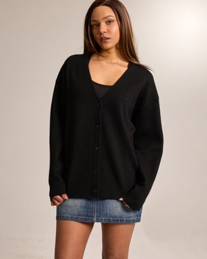 CS CLASSIC SOFT OVER CARDIGAN-024 (BLACK)