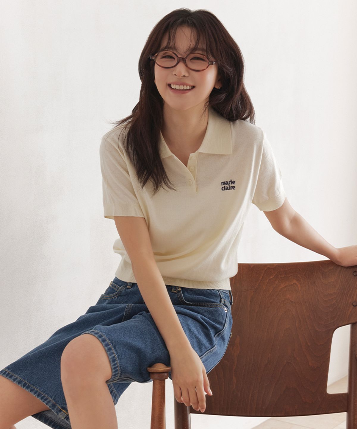 마리끌레르(MARIE CLAIRE) 버뮤다 데님 팬츠(MAGBDP02MBL)