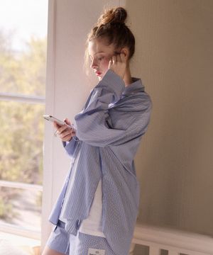 [블랜드] 프레임 오버핏 스트라이프 셔츠 라운지웨어 3colors