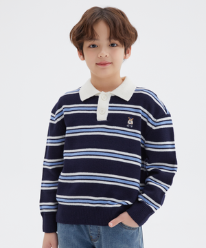 [키즈]코튼블렌드 스트라이프 칼라넥 스웨터_SPKWG11KU2