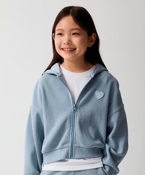 [키즈] 와플 크롭 후드 집업_SPMZG24KG1