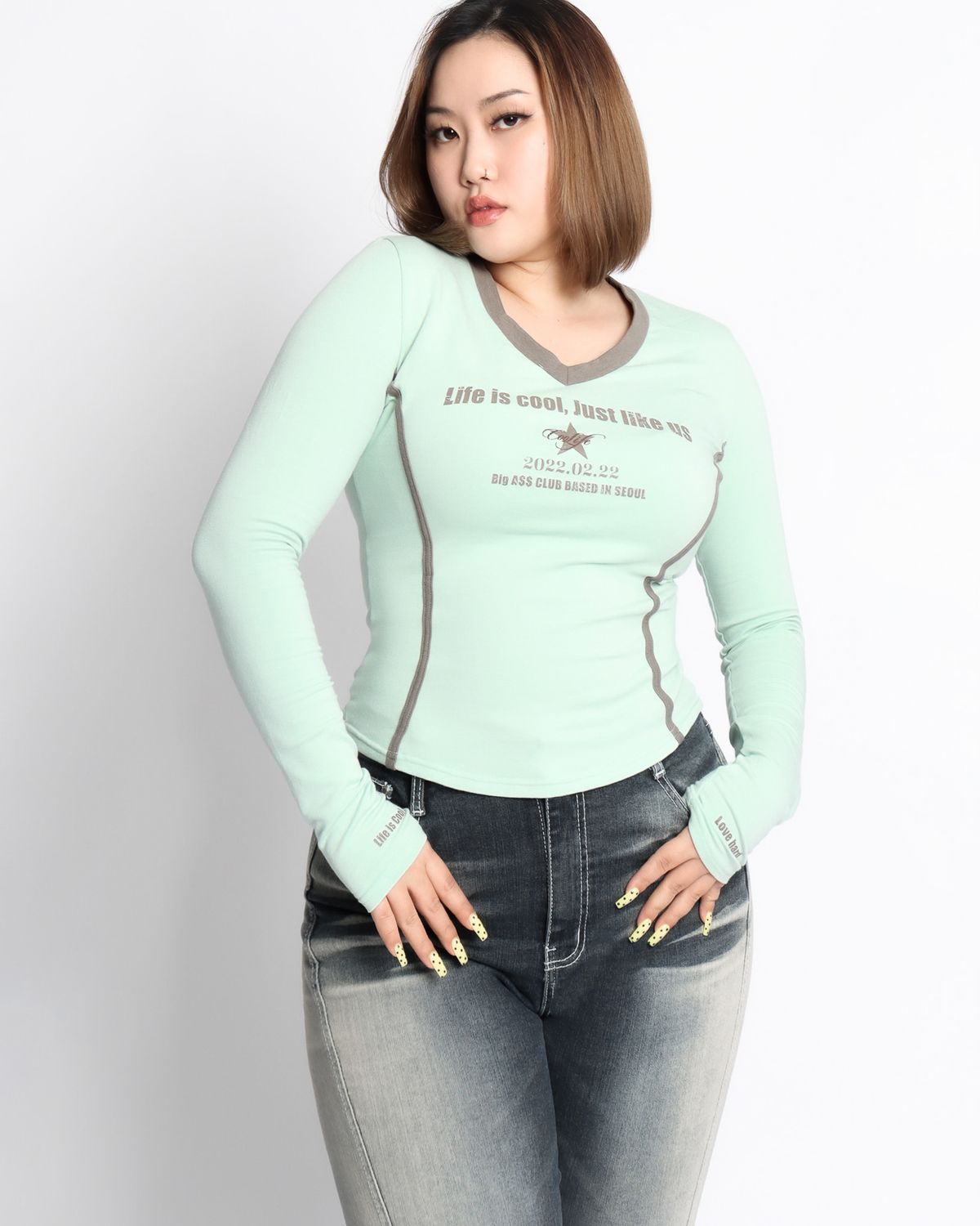 쿨시스(COOLSIS) CS 0222 V NECK TOP-045 (MINT)