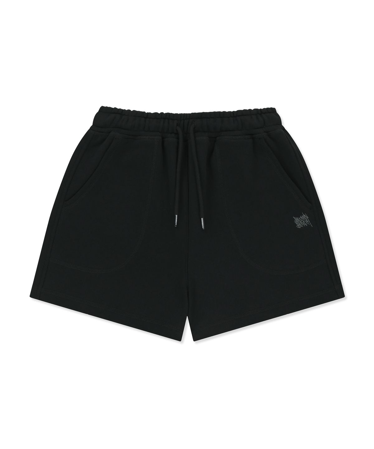 브라운브레스(BROWNBREATH) W TAG SWEAT SHORTS - BLACK