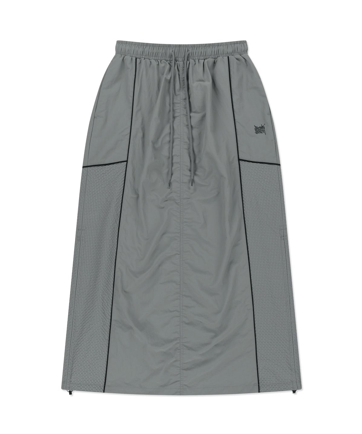 브라운브레스(BROWNBREATH) W TAG SHIRRING PIPING SKIRT - GREY