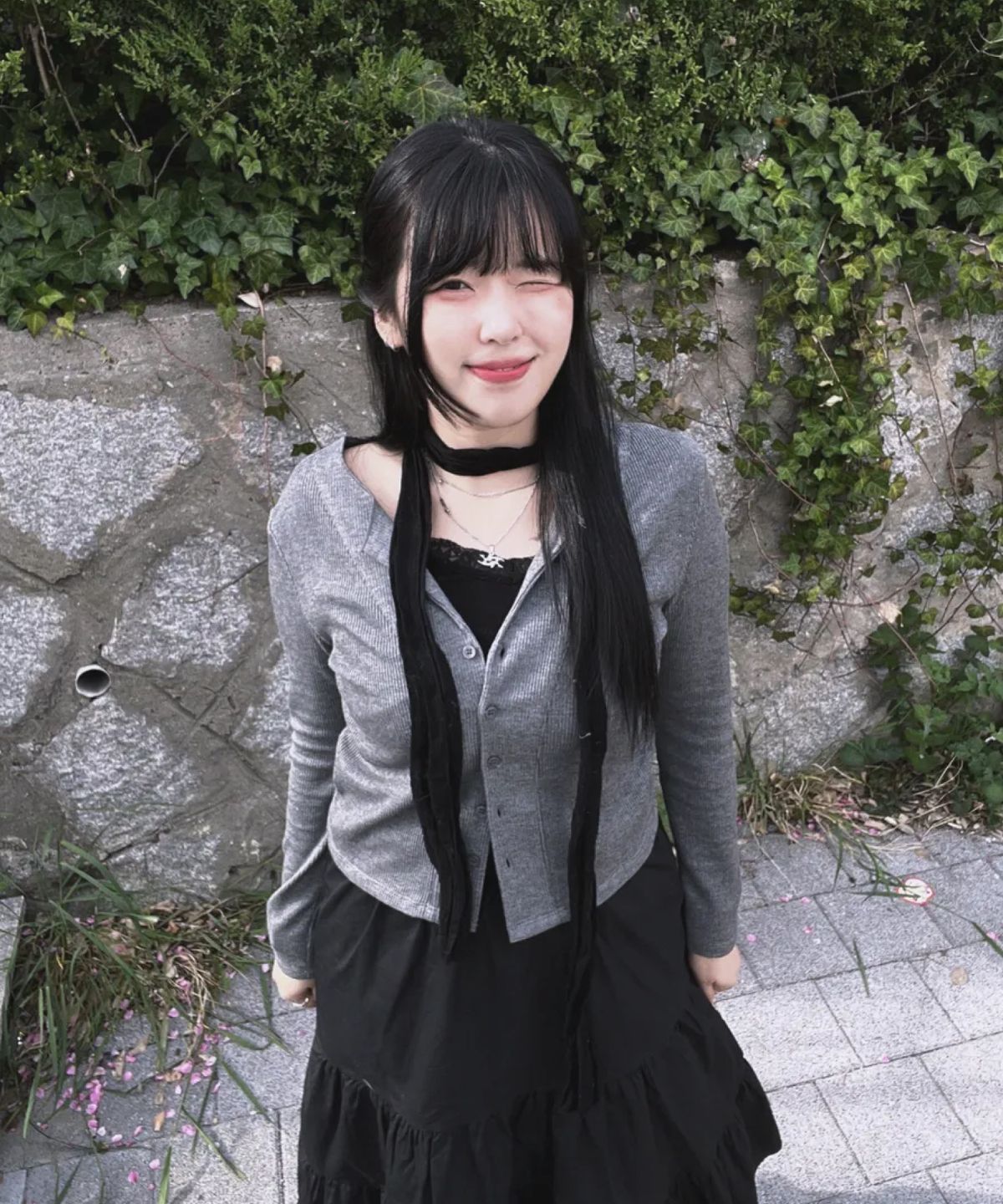 미쏘(MIXXO) 버튼 골지 가디건형 티셔츠_MIWCMG301A