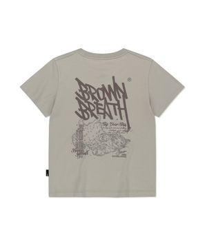 W SLEEPY TAG TEE - BEIGE