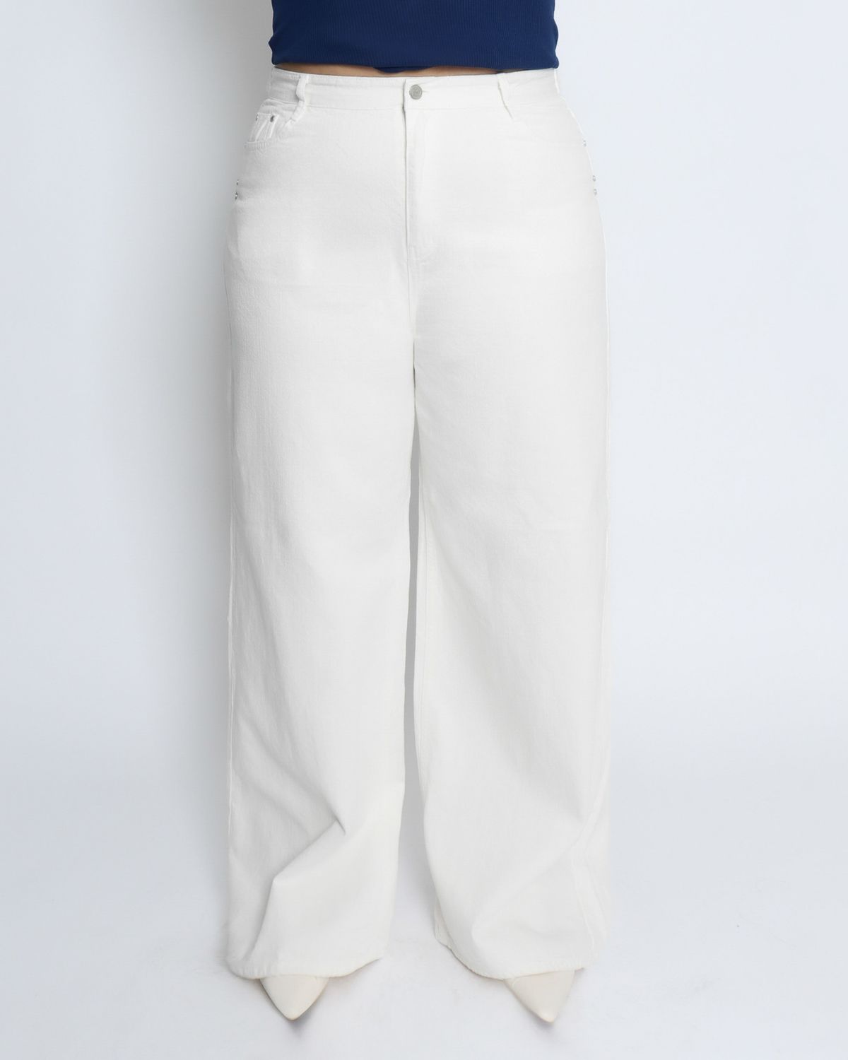 쿨시스(COOLSIS) CS COTTON WIDE JEANS-049 (WHITE)