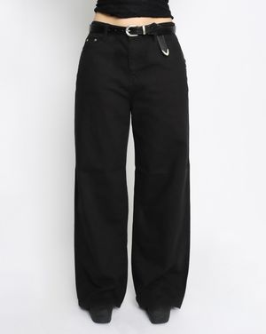 CS COTTON WIDE JEANS-049 (BLACK)