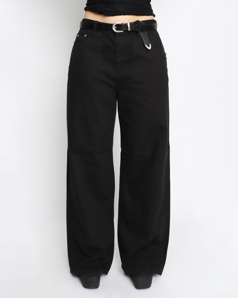 CS COTTON WIDE JEANS-049 (BLACK)