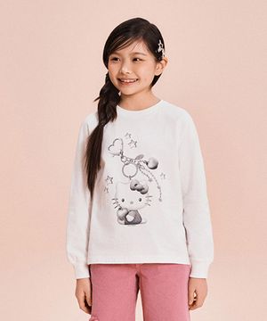 [키즈] (산리오캐릭터즈) 긴팔 티셔츠(WHITE)_SPLAG12KU1