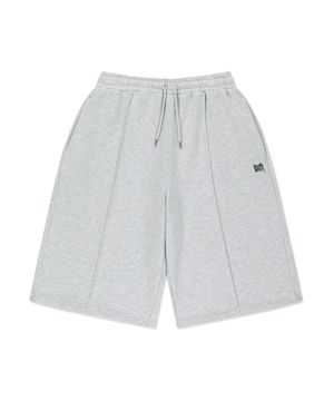 TAG TUCK SWEAT SHORTS - ASH