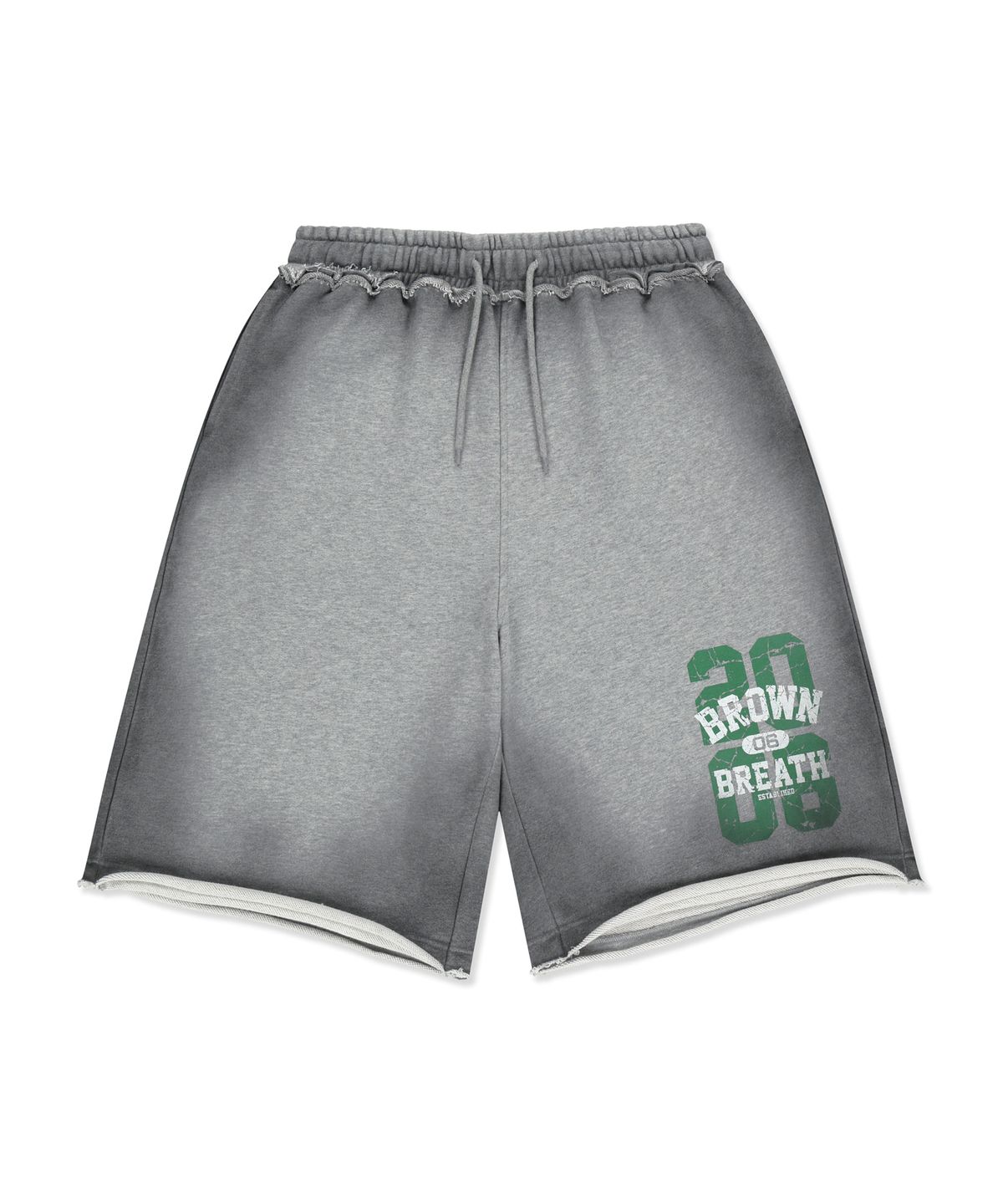 브라운브레스(BROWNBREATH) WASHED SWEAT SHORTS - MELANGE GREY