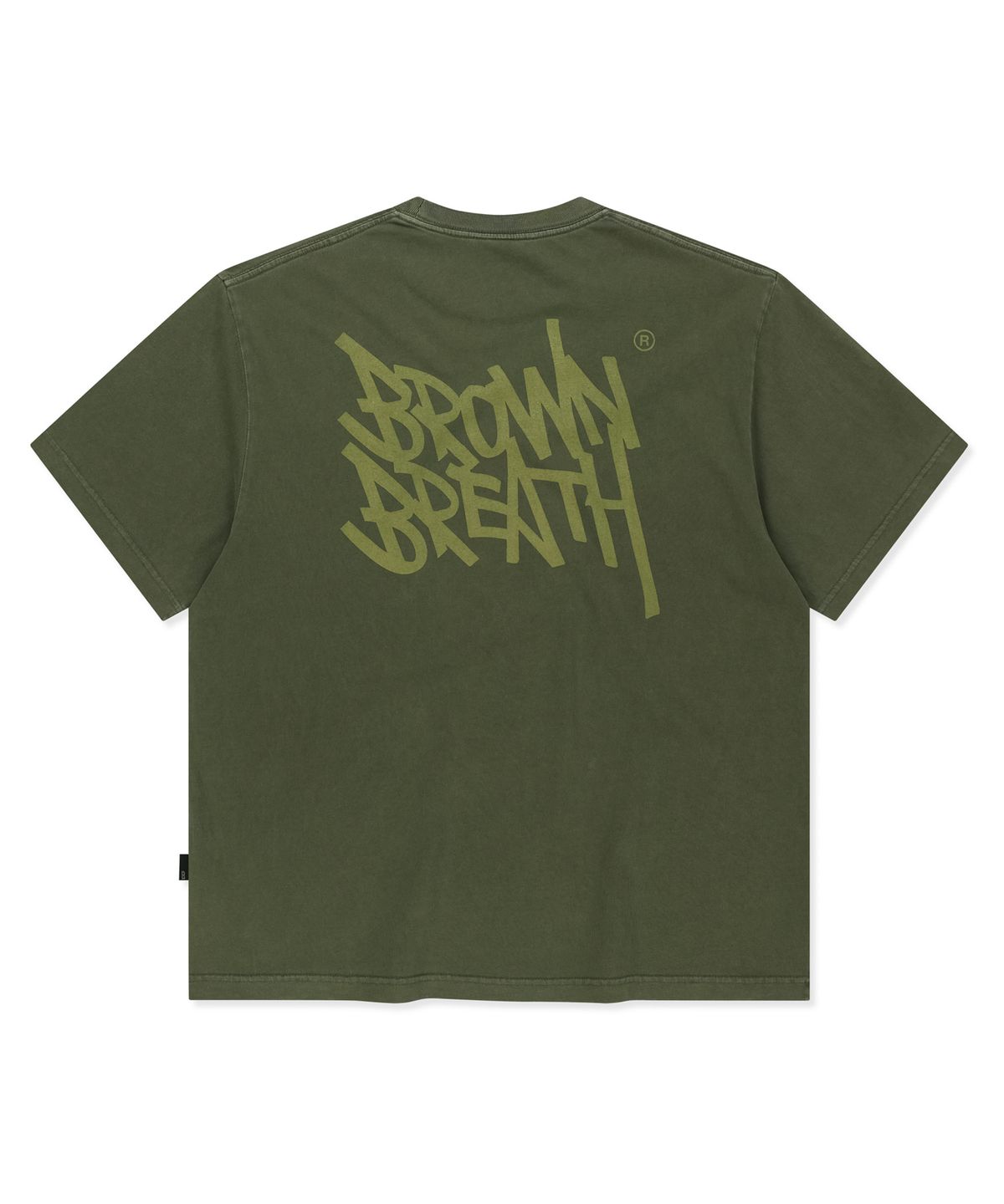 브라운브레스(BROWNBREATH) TAG PIGMENT TEE - KHAKI