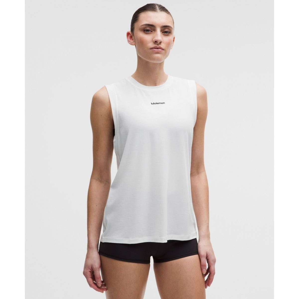 룰루레몬(LULULEMON) 저지 트레이닝 머슬 탱크탑 *롱  WHT